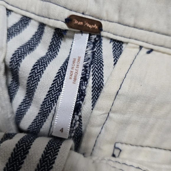 Free People Blue and White Tapered Trousers - Picture 13 of 14